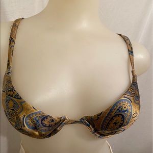 Victoria’s Secret Gold & Blue Print Bra Size 34C